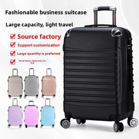 Valise cabine spinner 20 pouces avec impression de logo, étanche, antivol, en ABS, avec fermeture éclair et serrure, unisexe, bagage de voyage pour avion