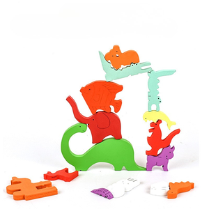 Juego Educativo de Memoria <span class=keywords><strong>Montessori</strong></span> Beiyang, Rompecabezas de Animales de Madera Ecológicos en 3D, Rompecabezas Irregular en Caja de Colores para Niños Pequeños - Product Image 5
