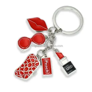 Valentine Lip Key Chain For Women Girls Sublimation Blanks Key Chain With Keyrings Logo