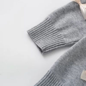 Cárdigan Largo de Lana y Algodón con Lazo Tejido para Niñas, Bebés Recién Nacidos, Cierre de Botones, Moda Navideña, Otoño Invierno - Product Image 6