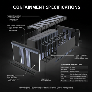 Soluzione Modulare di Contenimento Corridoio Freddo per Rack Server ad Alta Densità - Sistema di Gestione del Flusso d'Aria per Data Center a Risparmio Energetico - Product Image 4