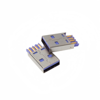 맞춤형 USB 2.0 수 커넥터 4 핀 솔더 종단 장착 맞춤형 컬러 USB 커넥터