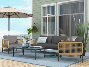 طقم أريكة خارجية عصرية للفنادق الفاخرة، أريكة حدائق للفلل، أثاث خارجي للشرفات، مبيعات ساخنة - Product Image 3