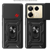 Coque de téléphone pour Infinix Note 40 Pro Plus 30 5G 20 4G Ultra, antichoc, avec béquille et anneau de support, protection coulissante pour l'appareil photo