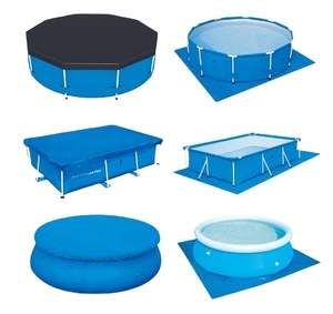 Couverture de piscine en PVC de sécurité avec poteaux en aluminium et tissu protecteur pour animaux domestiques et enfants - Product Image 1