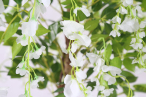 Arbre artificiel <span class=keywords><strong>de</strong></span> glycine <span class=keywords><strong>en</strong></span> bois naturel à prix d'usine, fleurs <span class=keywords><strong>de</strong></span> glycine artificielles roses, blanches et violettes à vendre - Product Image 2