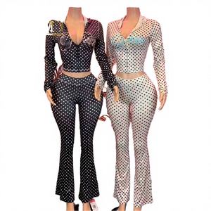 Conjunto de 2 Piezas de Ropa Deportiva para Mujer con Logotipo Personalizado, Sudadera Informal Ajustada de Punto para Invierno, Traje Deportivo de Manga Larga - Product Image 4