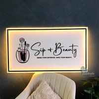 Décoration murale publicitaire personnalisée pour centre commercial, salon, barbier, institut de beauté, spa, enseigne lumineuse en acrylique LED rétroéclairée pour entreprises, écoles