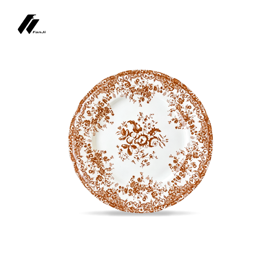 Rose Red Nordic Ceramic Dinnerware Sets Irregular Shape Dinnerware in ...