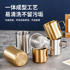 Stainless Steel Beer <b>Mug</b> 304 <b>Double</b> <b>Walled</b> Large Capacity Stackable Heat Insulating Camping Outdoor Drinking Cup - Product Image 5