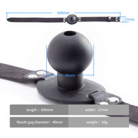 Bâillon à bouche réglable en PVC respirant noir, jouet de bondage pour adultes, pour couples, jeu de rôle dominant et soumis
