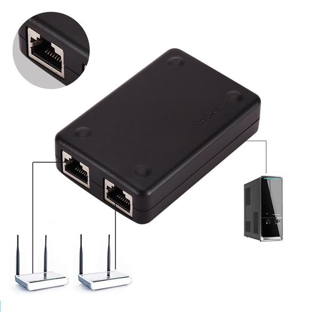 Cantell RJ45 2 in 1 Out Switch Splitter Switcher Computer Network RJ45 Lan Network 1 in 2 Out Adapter Ethernet Switch