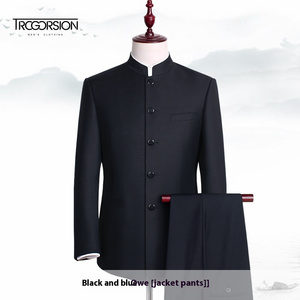 Traje Tang <span class=keywords><strong>de</strong></span> <span class=keywords><strong>estilo</strong></span> chino para hombre, vestido ajustado <span class=keywords><strong>de</strong></span> <span class=keywords><strong>estilo</strong></span> <span class=keywords><strong>de</strong></span> negocios para novio, traje <span class=keywords><strong>de</strong></span> cuello chino transpirable <span class=keywords><strong>de</strong></span> talla grande para jóvenes <span class=keywords><strong>de</strong></span> otoño para hombre - Product Image 6