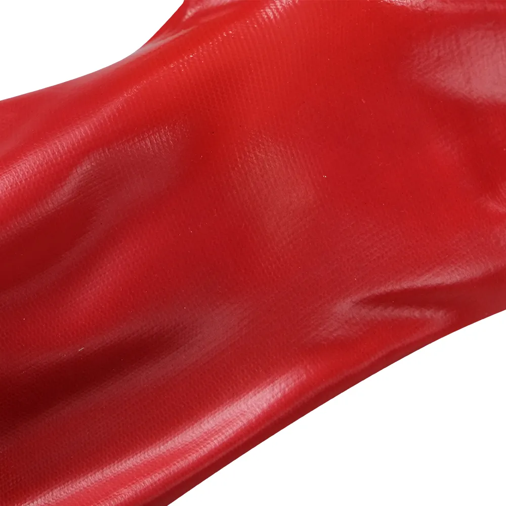 Groothandel Rode Pvc Handschoen Zure Olie Chemisch Bestendige Dubbele Dip Grip Veiligheid Werkhandschoenen