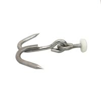 Remorque de camion pour équipement de boucherie, crochets à viande en acier inoxydable pour la découpe et la cuisson, conception à double crochet