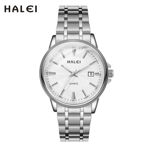 Montre Homme HALEI Neuve Originale à Quartz, Cadran Noir, Boîtier Doré, Bracelet en Acier Inoxydable, Affichage de la Date, Mouvement Japonais - Product Image 5