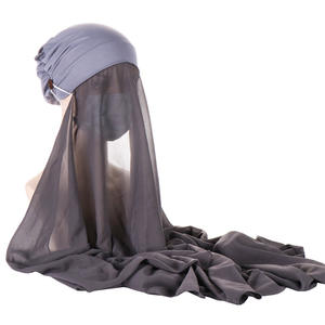 Hijab confortable pour femmes musulmanes avec bouton sans silicone et design fluide - Product Image 1