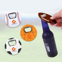 Décapsuleur personnalisé en plastique en forme de ballon de football avec aimant de réfrigérateur, réutilisable et portable pour bar sportif