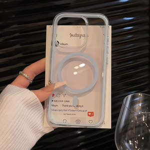 Coque de téléphone magnétique transparente trois-en-un, colorée, antichoc et intégrale, compatible avec les iPhone 16/15 Pro Max. - Product Image 3