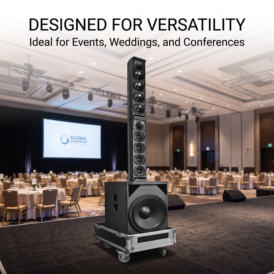Professional Active Column Speaker System with 2 RL4450 Line Array & 1 ...