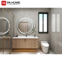 Armoire de salle de bain de luxe moderne PA salle de bain lavabo en céramique évier vanité de salle de bain