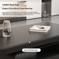 Table basse rectangulaire en ardoise de style luxe léger avec espace de rangement pour petits salons, mobilier de salon minimaliste italien