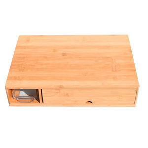 Tablas de cortar de madera a granel Estación de preparación de comidas Juego de tabla de cortar de alimentos-Tabla de cortar de bambú 4 en 1 con contenedores y ralladores - Product Image 6