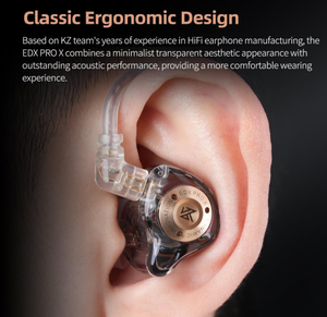 KZ EDX Pro X 1DD Écouteurs intra-auriculaires filaires HiFi avec câble <span class=keywords><strong>d</strong></span>étachable 2 broches de 0,75 mm, large plage de fréquences 20-40 kHz, pour le gaming, avec ou sans micro - Product Image 2