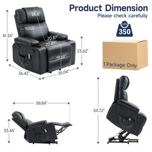 <span class=keywords><strong>Fauteuil</strong></span> inclinable <span class=keywords><strong>électrique</strong></span> <span class=keywords><strong>pour</strong></span> personnes âgées avec massage et chaleur, en cuir PU, réglable, avec télécommande et fonction d'aide à la position debout - Product Image 5