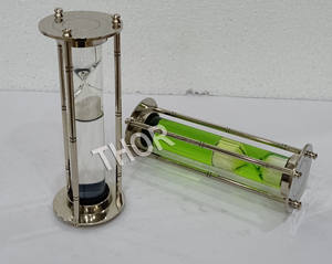 Horloge sablier ronde moderne en verre Base en acier à collectionner avec affichage des minutes pour la décoration de la gestion du temps - Product Image 2