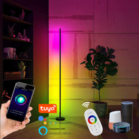 Lampe sur pied LED moderne à changement de couleur vertical multicolore RGB, lampe de décoration d'angle intelligente Wifi Alexa Tuya