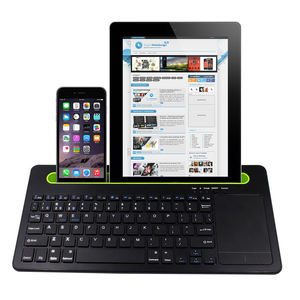 Universal Multi Device Double <b>bluetooth</b> Wireless <b>Keyboard</b> in English and Arabic Trackpad Mouse <b>Keyboards</b> With Phone case Holder - Product Image 6