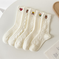 Chaussettes en coton jacquard personnalisées pour femmes, motif léopard, écologiques, chaussettes mi-mollet pour jeunes et adultes, mode automne, vente en gros