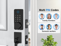 Cerradura Inteligente con Huella Dactilar, Alarma Antirrobo, Soporte para Tarjeta de Memoria, Wi-Fi, App Tuya, Seguridad Grado C, Acero Inoxidable para el Hogar