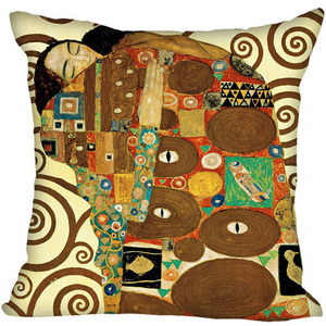 Gustav Klimt Le Baiser Peinture Housse De <span class=keywords><strong>Coussin</strong></span> Vintage Style <span class=keywords><strong>Or</strong></span> Motif Décoratif Oreillers Décor À La Maison Lin Housse De <span class=keywords><strong>Coussin</strong></span>/ - Product Image 3