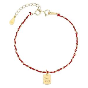 FY-0189 Pulsera Goodluck English para niñas, Plata de ley S925 bañada en platino, con hilo rojo trenzado y diseño de <span class=keywords><strong>corte</strong></span> princesa, estilo Bosque Fresco y Limpio - Product Image 5