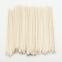 Bâtons d'ongles en bois orange à double extrémité pointue et en forme de cuticule, outils de manucure 11.4cm, 50 pièces, vente en gros