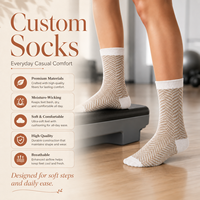 Chaussettes en laine mérinos rayées, chaussettes en coton tricotées de créateur, douces et confortables, chaussettes décontractées quotidiennes à logo personnalisé, chaussettes courtes et mi-mollet