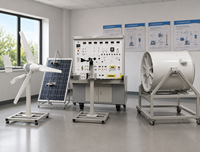 Plataforma de Entrenamiento de Generación de Energía Híbrida Eólica-Solar con Inversor Conectado/Desconectado de la Red, Simulador de Viento para Laboratorio de Energías Renovables