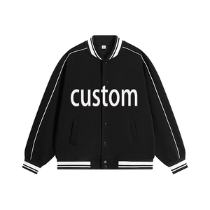 Chaqueta de béisbol de color contrastante para hombre y mujer, con logo personalizado impreso, sudadera, ropa de trabajo, uniforme de equipo - Product Image 1