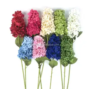 عرض ساخن زينة زينة منزل زفاف رخيصة الثمن زهور حريرية عالية الجودة زهور اصطناعية كبيرة ملونة بتصميم كلاسيكي أزهار الهيدرانج