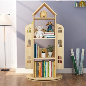 Kệ sách xoay 360 hiển thị tầng đứng kệ sách lưu trữ giá trẻ em kệ sách - Product Image 2