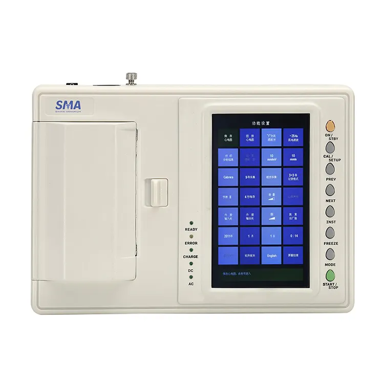 7 Inch Monitor Ecg Machine 6 Channel Cardiac test Portable Digital Medical Device Electrocardiograph 12 Lead Ekg