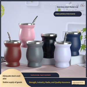 Offre Spéciale 8oz Double Paroi Sous Vide <span class=keywords><strong>Gourde</strong></span> Tasse En Gros Argentin Yerba Mate Service À Thé Logo Personnalisé Isolé En Acier Inoxydable - Product Image 2