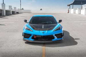 Capot avant en Fiber de carbone pour Chevrolet <span class=keywords><strong>Corvette</strong></span> C8 ST Style Bonnet - Product Image 3