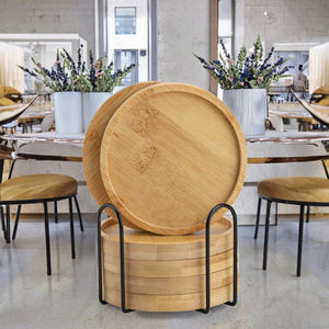 Sous-verres en bois pour café et thé The Craft Exim TCE DIY, 100 cm de diamètre, ronds, modernes, écologiques, 1 mm d'épaisseur, personnalisables - Product Image 3