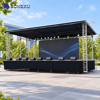 Remorque de scène mobile double face avec levage hydraulique pour événements extérieurs et concerts