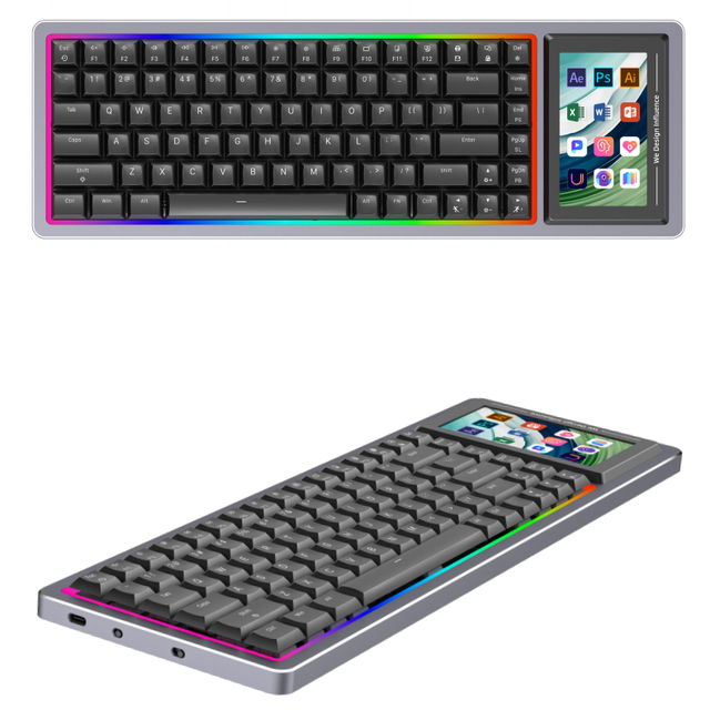 Programmable Mechanical Keyboard with Screen Wireless RGB Computer Low Profile Gaming Mechanical Keyboard with Stream Deck