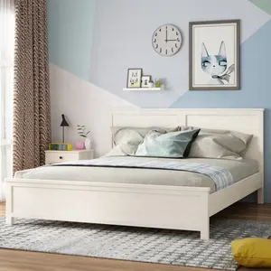 Gcon专业制造商制造简单木床约旦家具卧室套装北欧风格床架