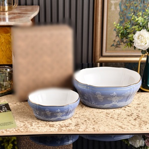 Ensemble de vaisselle en céramique écologique européenne, bol à salade 7+10 pouces, pour la maison et les fêtes - Product Image 4